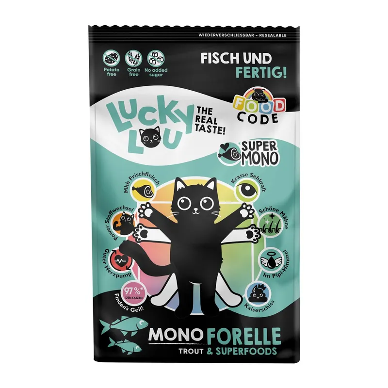 Ausverkauf Lucky Lou Food Code Mono Forelle 750 g